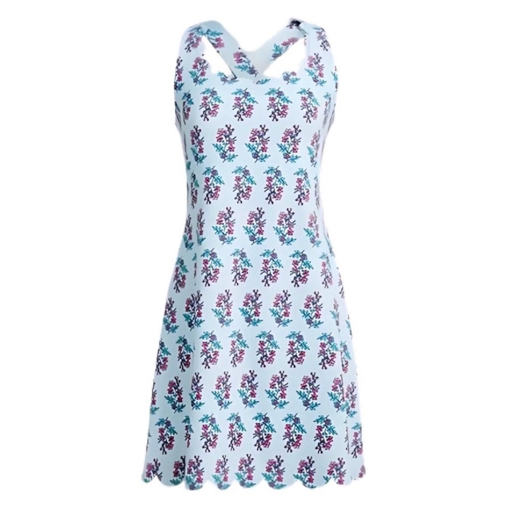 J. Crew Active Floral Scalloped Trim Dress - Picture 2 of 8